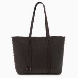 Etro Leather Shopping Bag Dark Brown